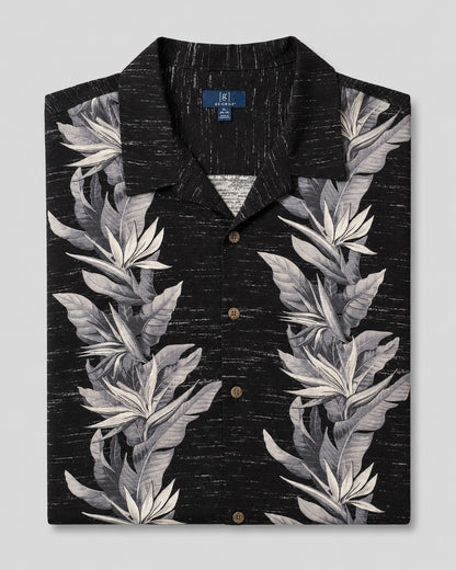 George Men's Hawaii Shirt Botanical Floral Print 100% Rayon