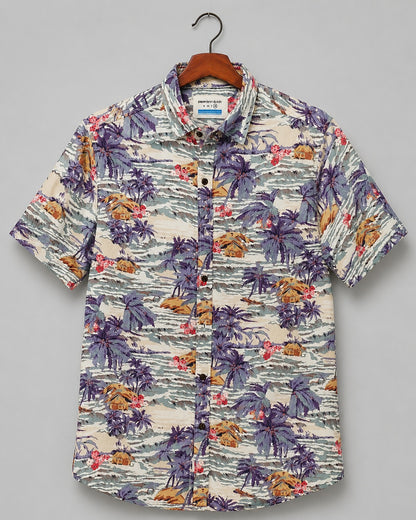 Paper Denim & Cloth Floral Palm Tree Print 100% Viscose