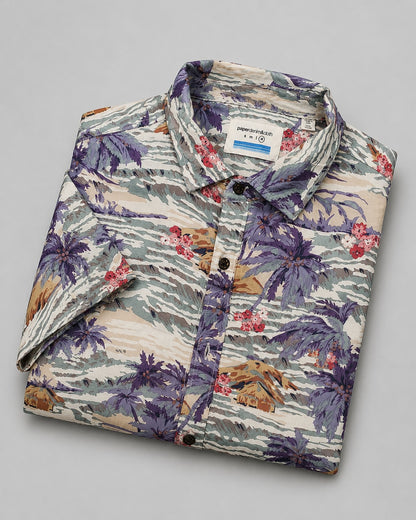 Paper Denim & Cloth Floral Palm Tree Print 100% Viscose