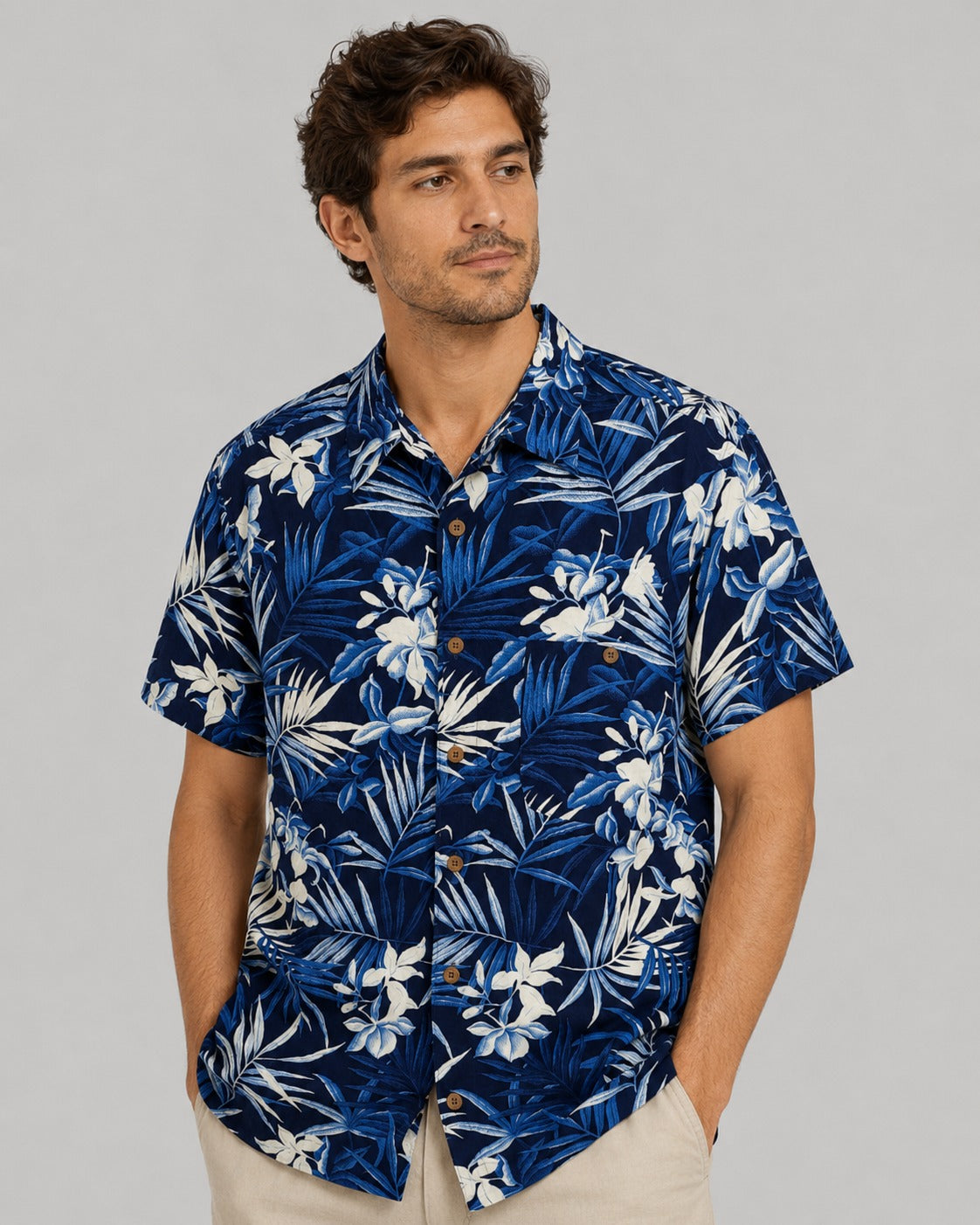 Red Macaw Hawaii Shirt Tropical Floral 100% Rayon