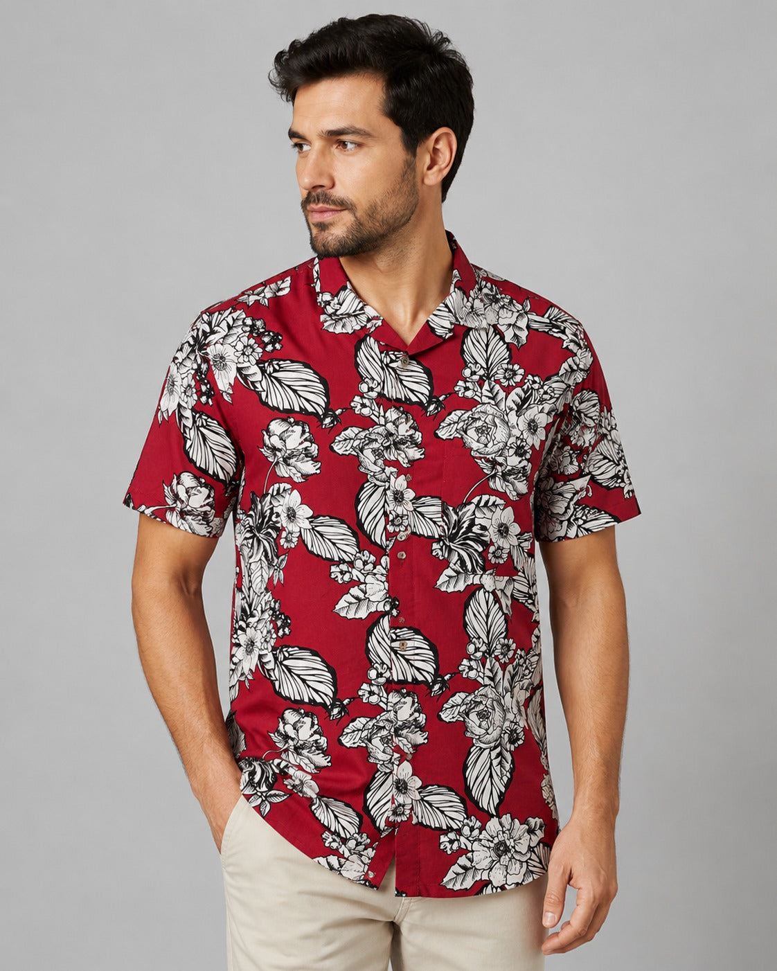 Ditch Plains Men's Shirt 100% Cotton Hawaii Pattern