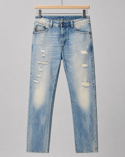 Diesel Darron Jeans Light Blue Washed Rip & Faded Patches