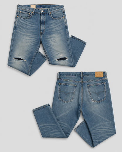 Ralph Lauren Light Wash With Heavy Fading Dark Patches Denim