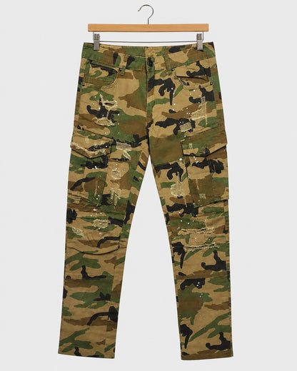 Smoke Rise Rip & Repair Cargo Pants Woodland Camo Pattern