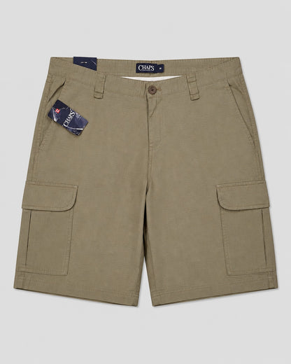 Chaps Men's Cargo Short Checked Pattern Multiple Utility Pockets