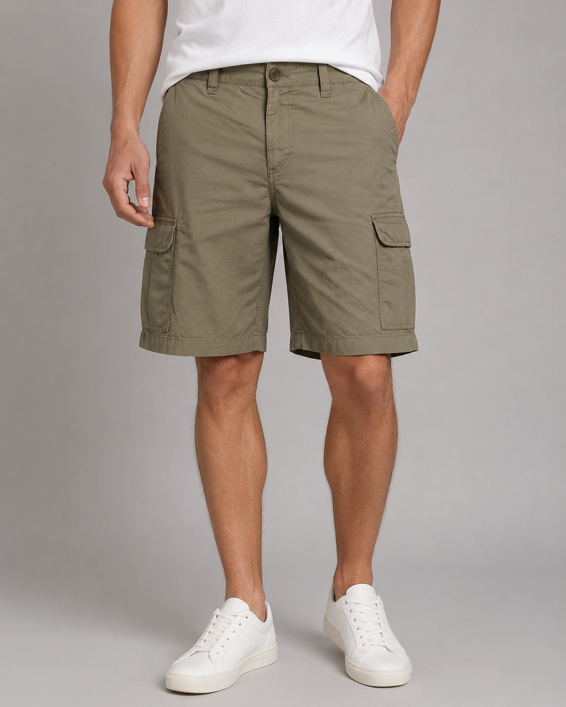 Chaps Men's Cargo Short Checked Pattern Multiple Utility Pockets