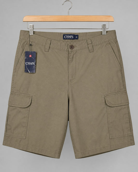 Chaps Men's Cargo Short Checked Pattern Multiple Utility Pockets
