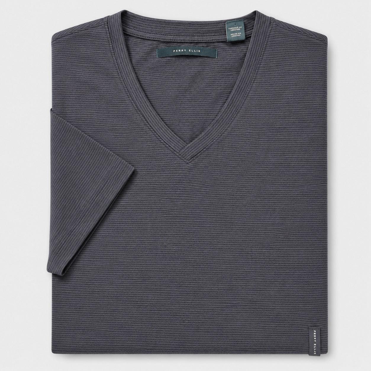 Perry Ellis Striped V-Neck T-Shirt