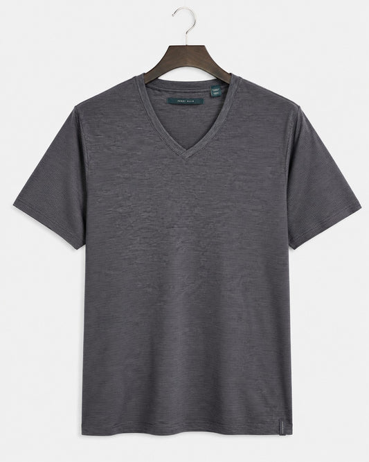 Perry Ellis Striped V-Neck T-Shirt